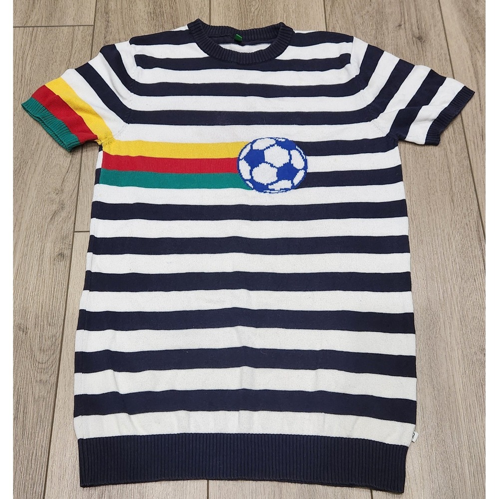 United Colors of‎ Benetton Kids Striped Sweater Futball Soccer Size KL (Youth L)